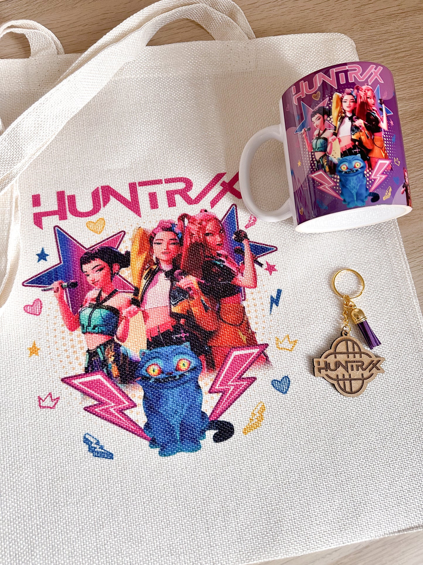 💜Pack Huntrix Básico  Tote Bag+Taza+Llavero ⚠️Últimas Unidades⚠️
