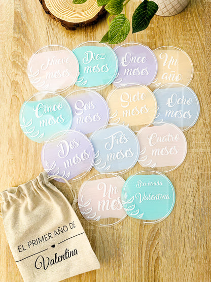 Placas Cumple meses acrílico