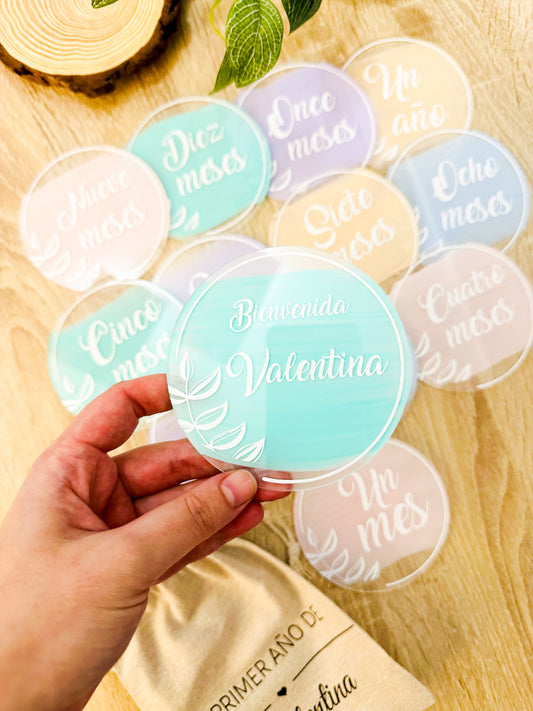 Placas Cumple meses acrílico