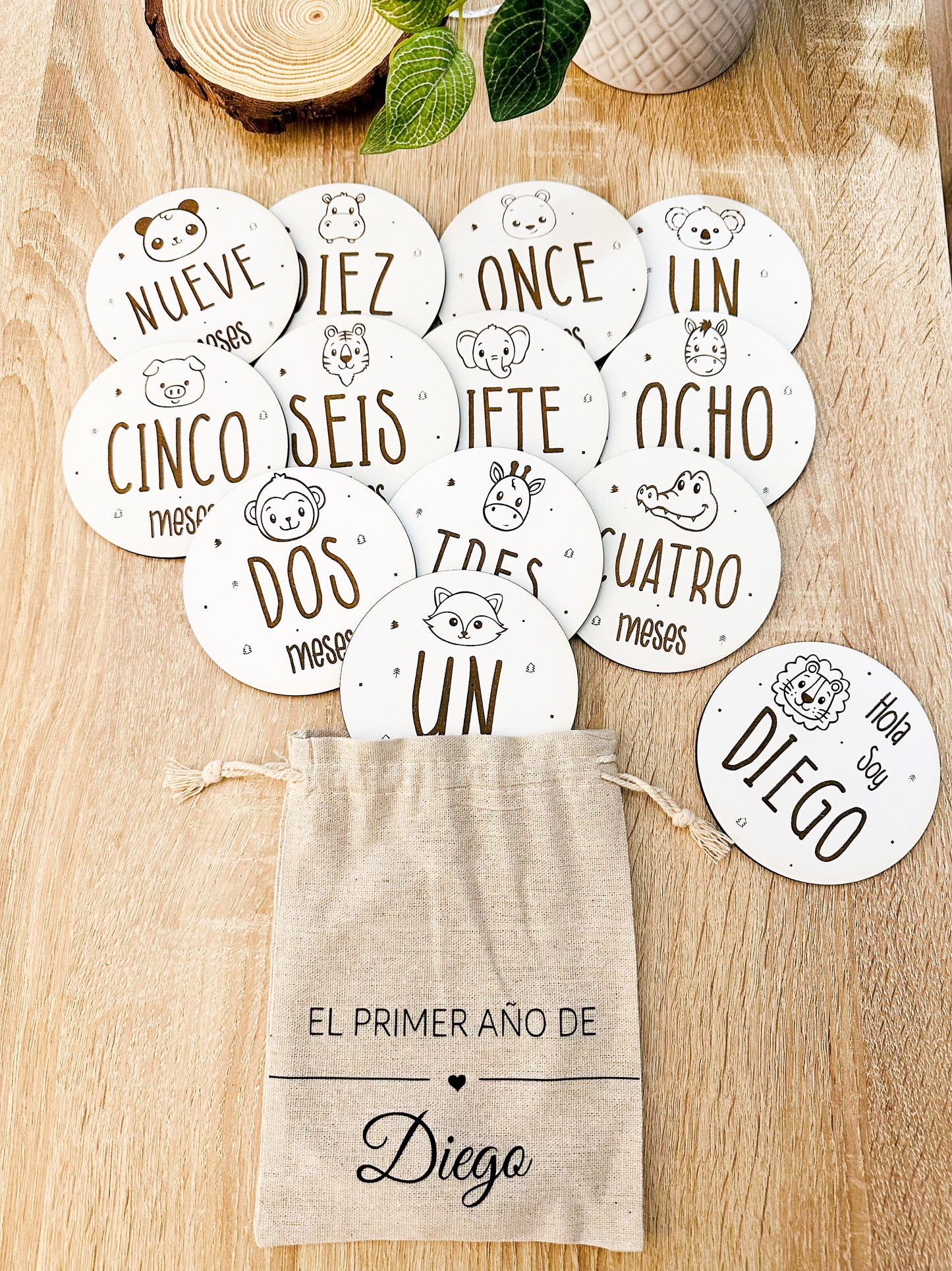 Placas cumple meses animales