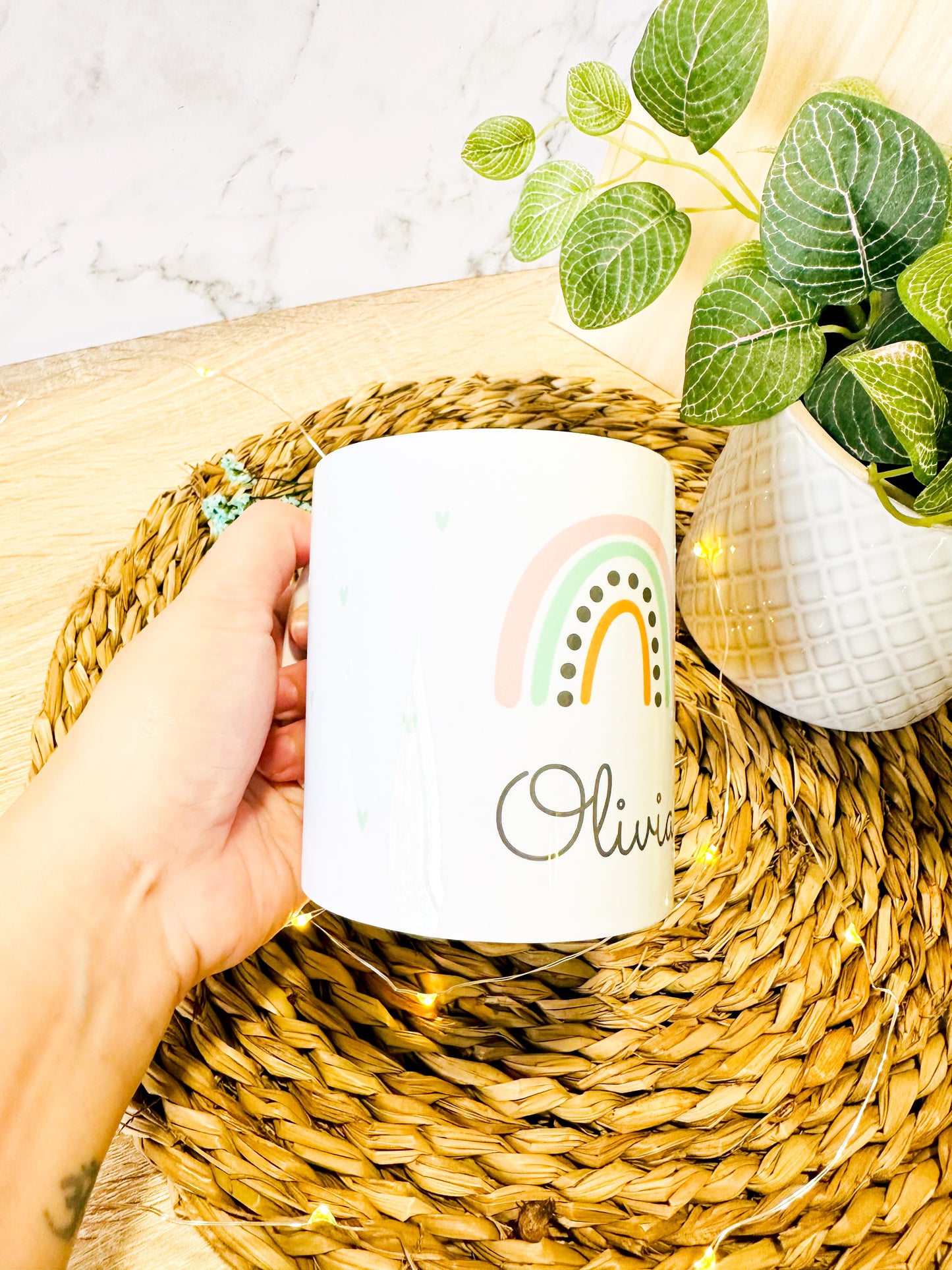 Taza "arcoíris" personalizada
