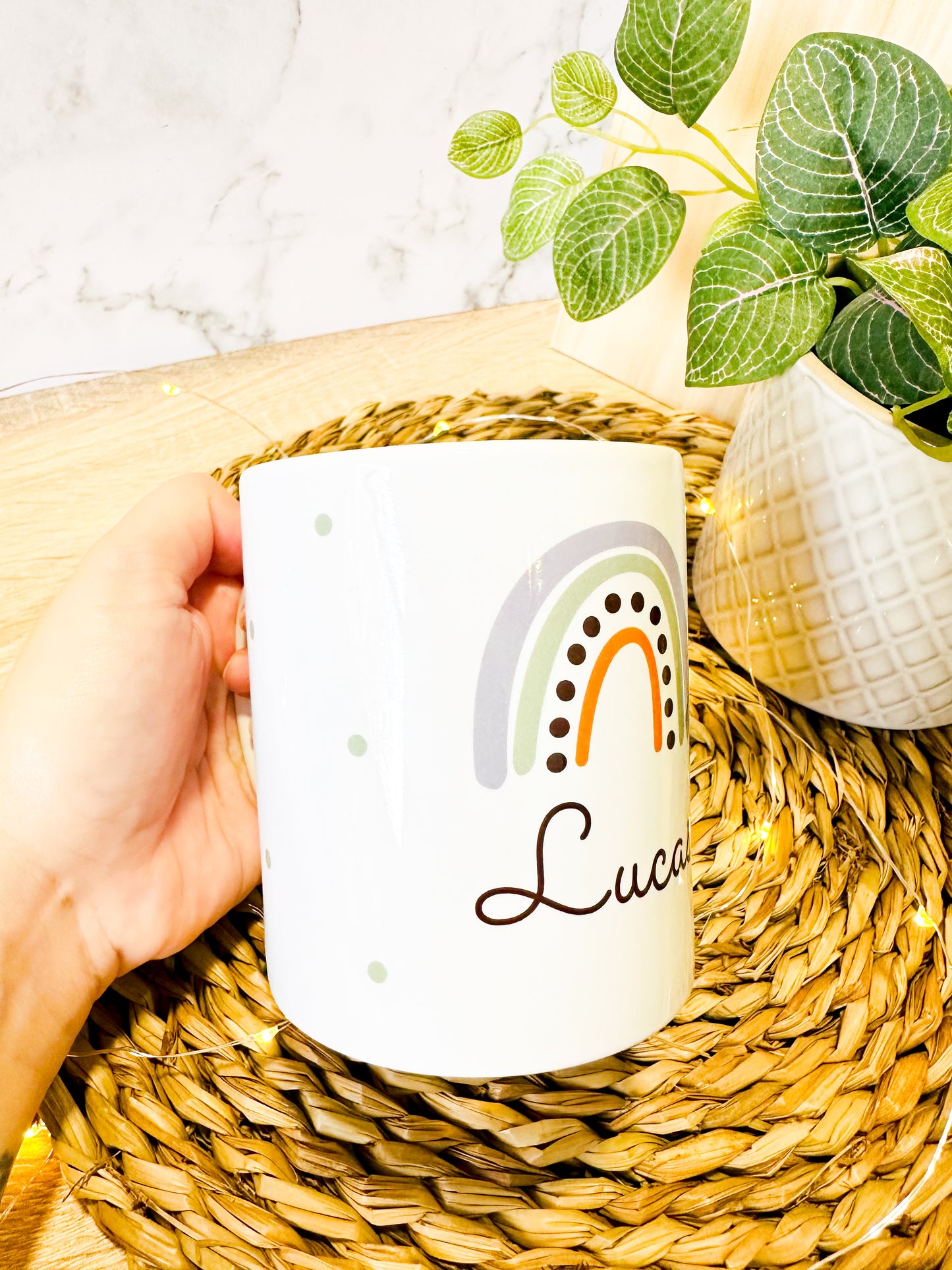 Taza "arcoíris" personalizada