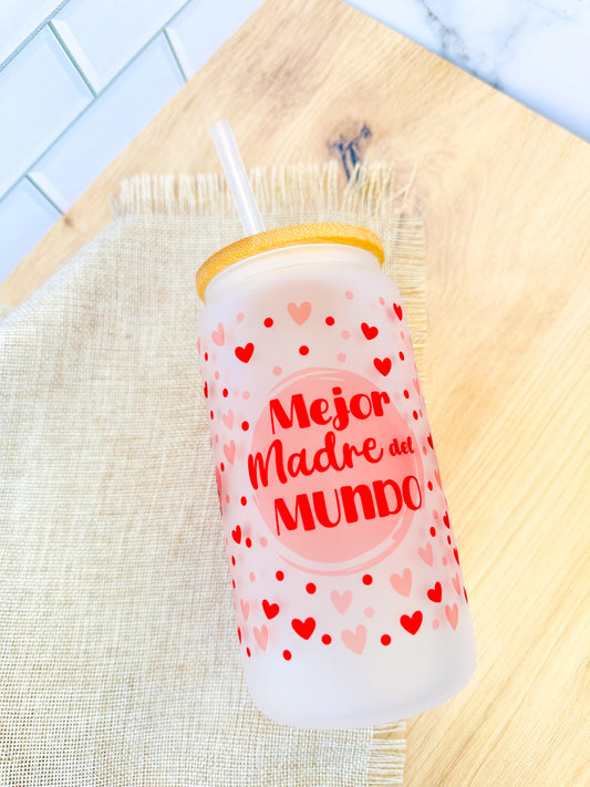Vaso tapa bambú "Mejor madre del mundo"