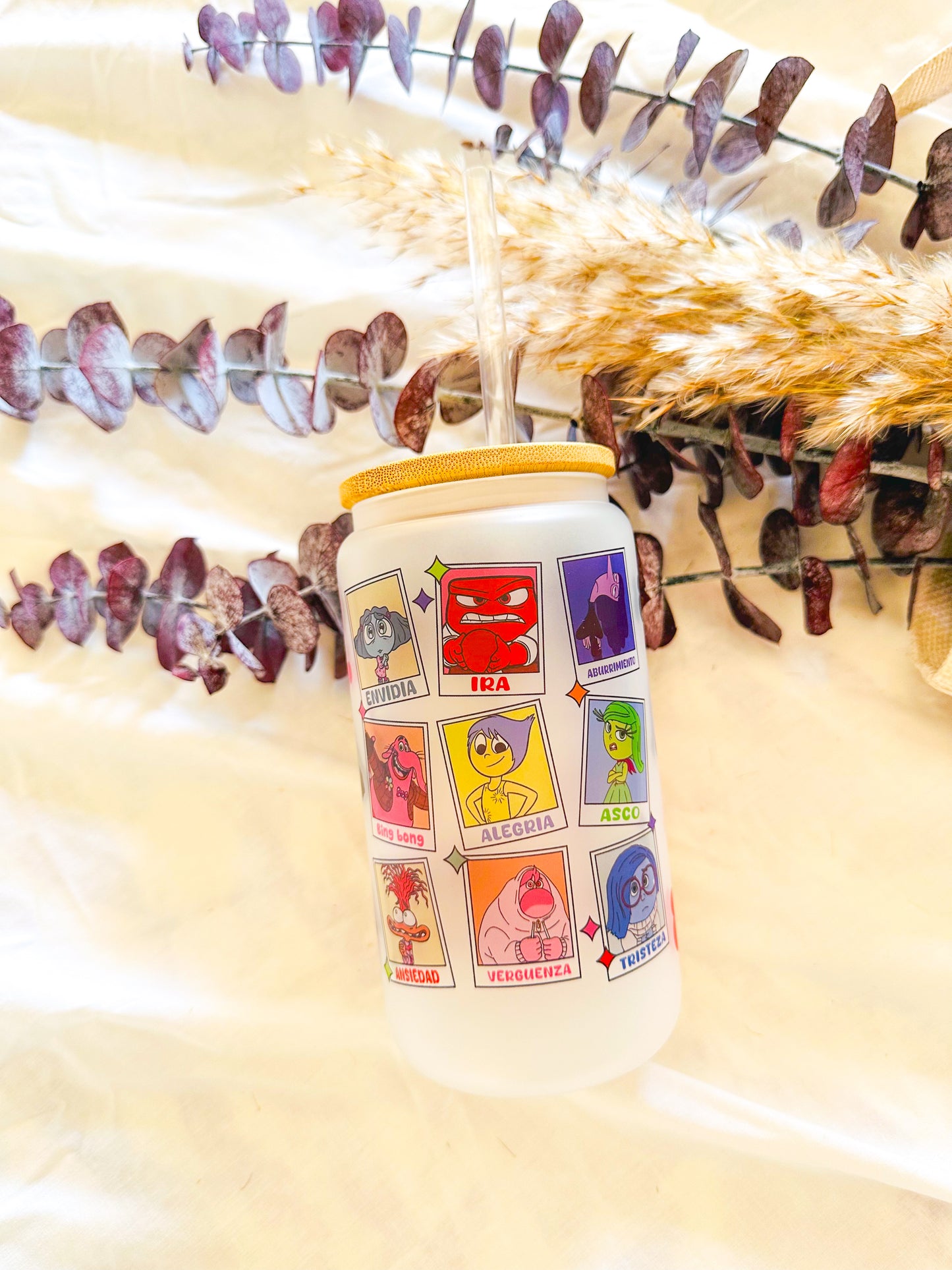 Vaso tapa bambú "Del revés 2" Personalizado