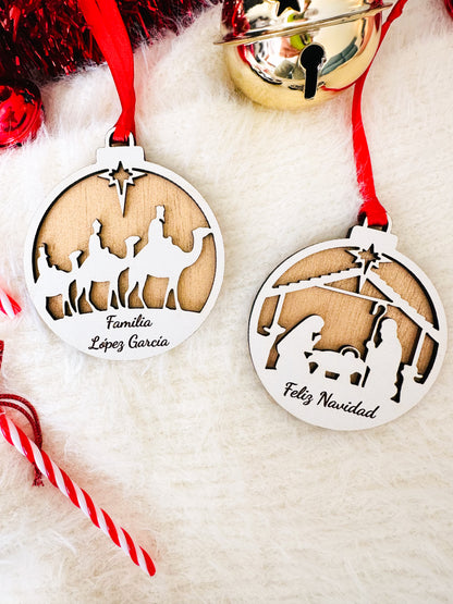 Adorno de Navidad – Nacimiento o Reyes Magos Personalizado