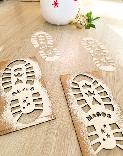 Huellas Mágicas de Papá Noel o Reyes Magos – Plantillas en Madera