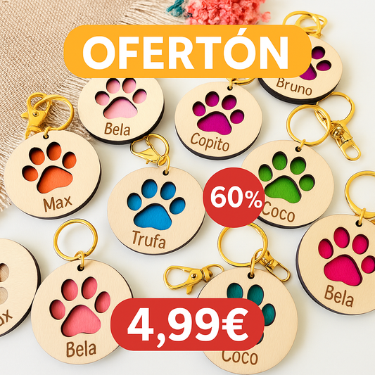 ¡¡Hoy 4,99€ + Envío Gratis!! Llavero Nombre Mascota 🔥60% Descuento🔥