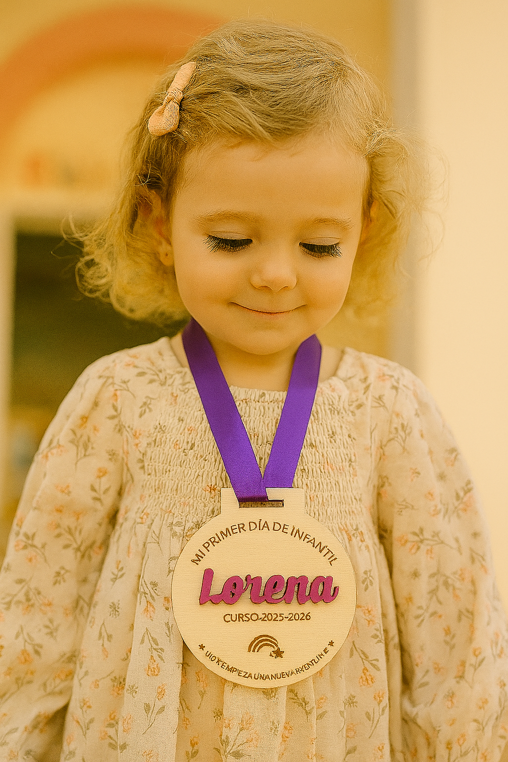 ¡Últimas Unidades! Medalla personalizada “Mi Primer Día” – Tamaño XL