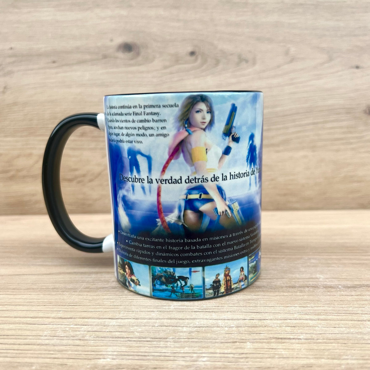 Taza Final Fantasy X-2 para PS2, reverso