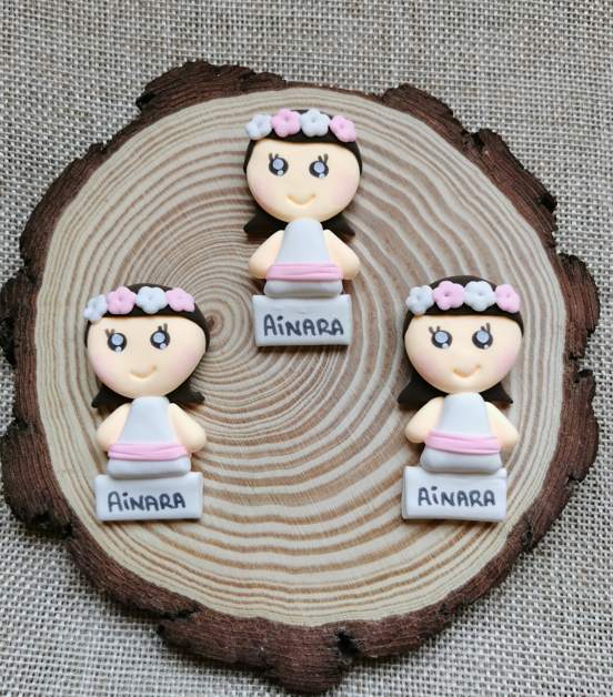 Imán Niña Corona Flores