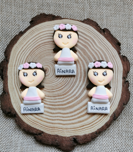 Imán Niña Corona Flores